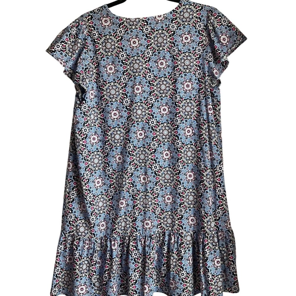 LOFT M Bundle Lot 2 Floral Ruffle Shirt Dresses V-Neck Tiered Babydoll Cotton - Picture 6 of 15
